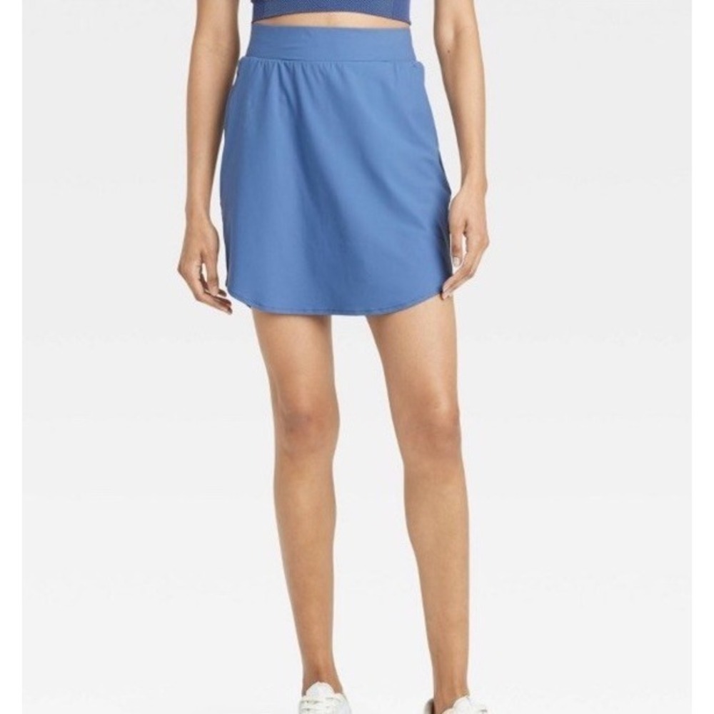 Women's Woven High Rise Skort 17.5" All‎ In Motion Blue Size Small Adj Waist UPF
